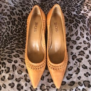BOS & Co. Soft Leather NEW Heels with Braided